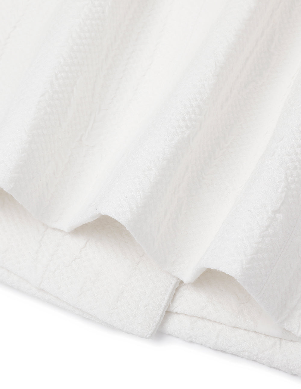 MARYLING Off-White Turned Collar Short Sleeve