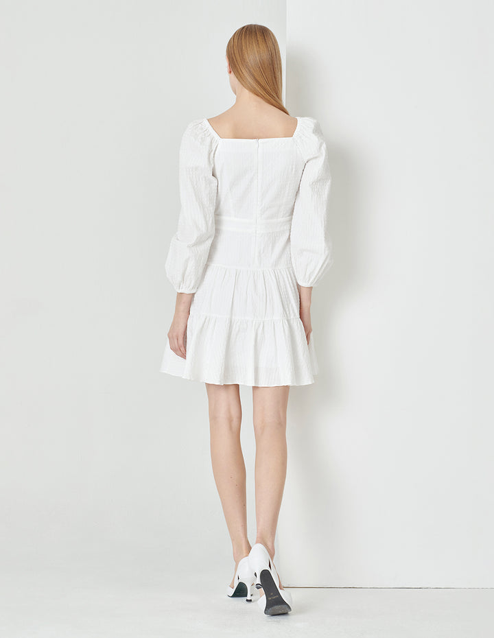 MARYLING White Drawstring Detail Dress