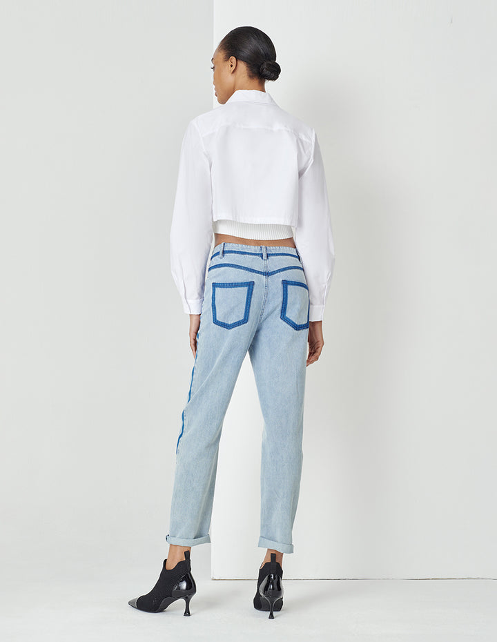 MARYLING White Cropped Shirt