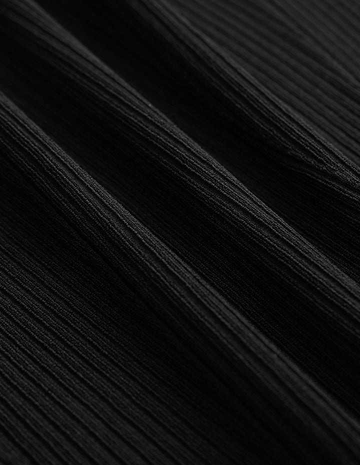 MARYLING Black Knotted Waist Knit Dress