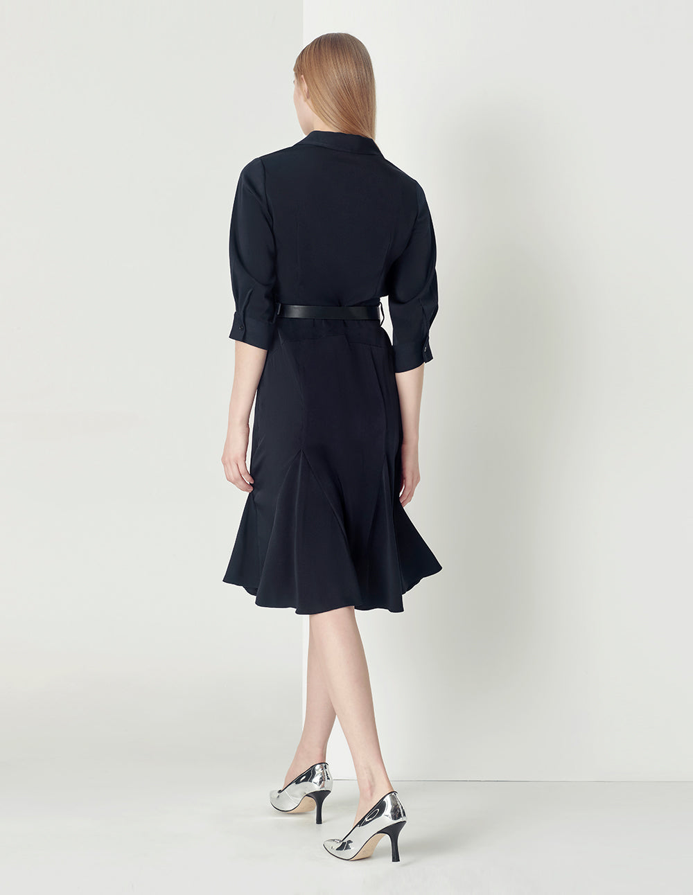 MARYLING Shirt Collar Overlap Dress