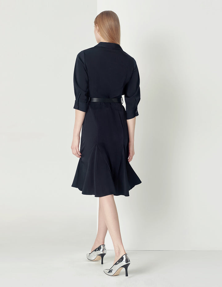 MARYLING Shirt Collar Overlap Dress
