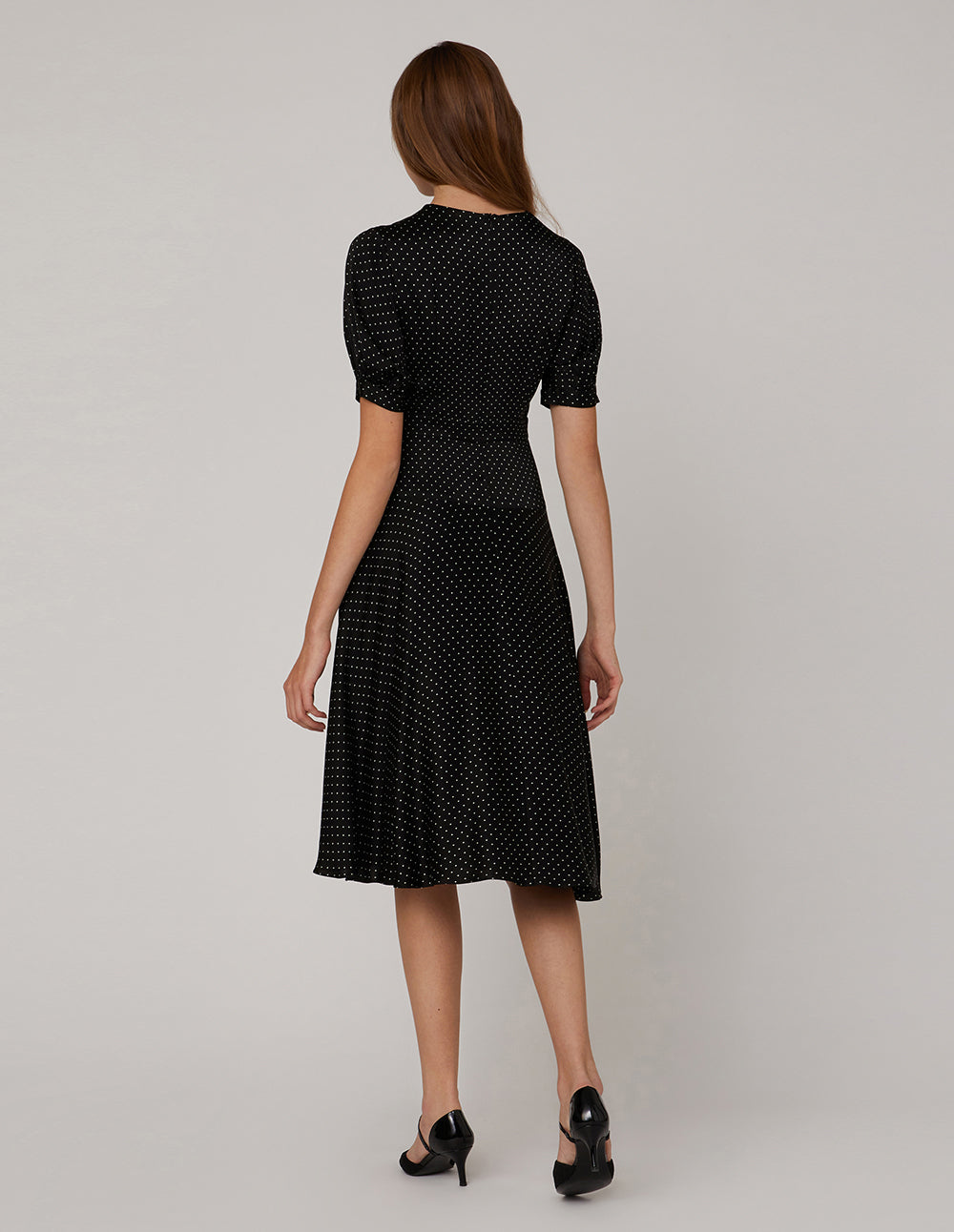 MARYLING V neck polka circle dress