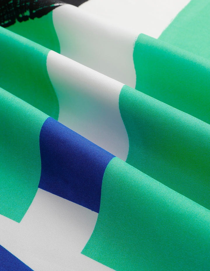 MARYLING Colourful Art Graffiti V Neck Halter Neck Backless Printed Dress