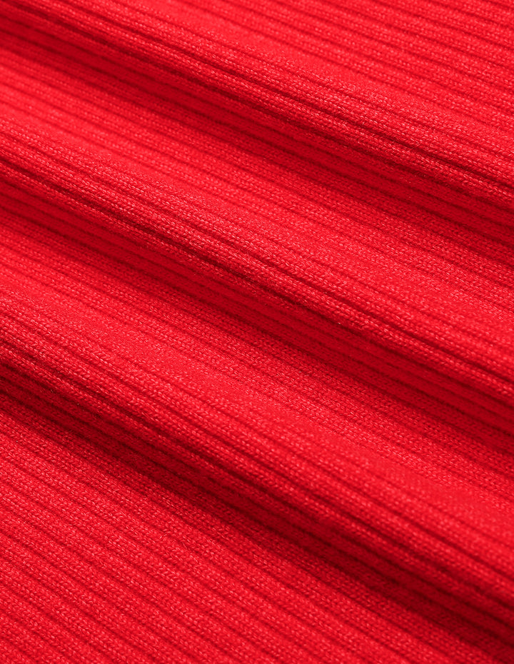 MARYLING Red Slit Knitted Skirt