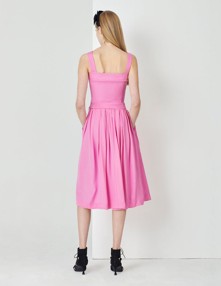 MARYLING Peach Pink V-Neck Crossover Detail Tank Top