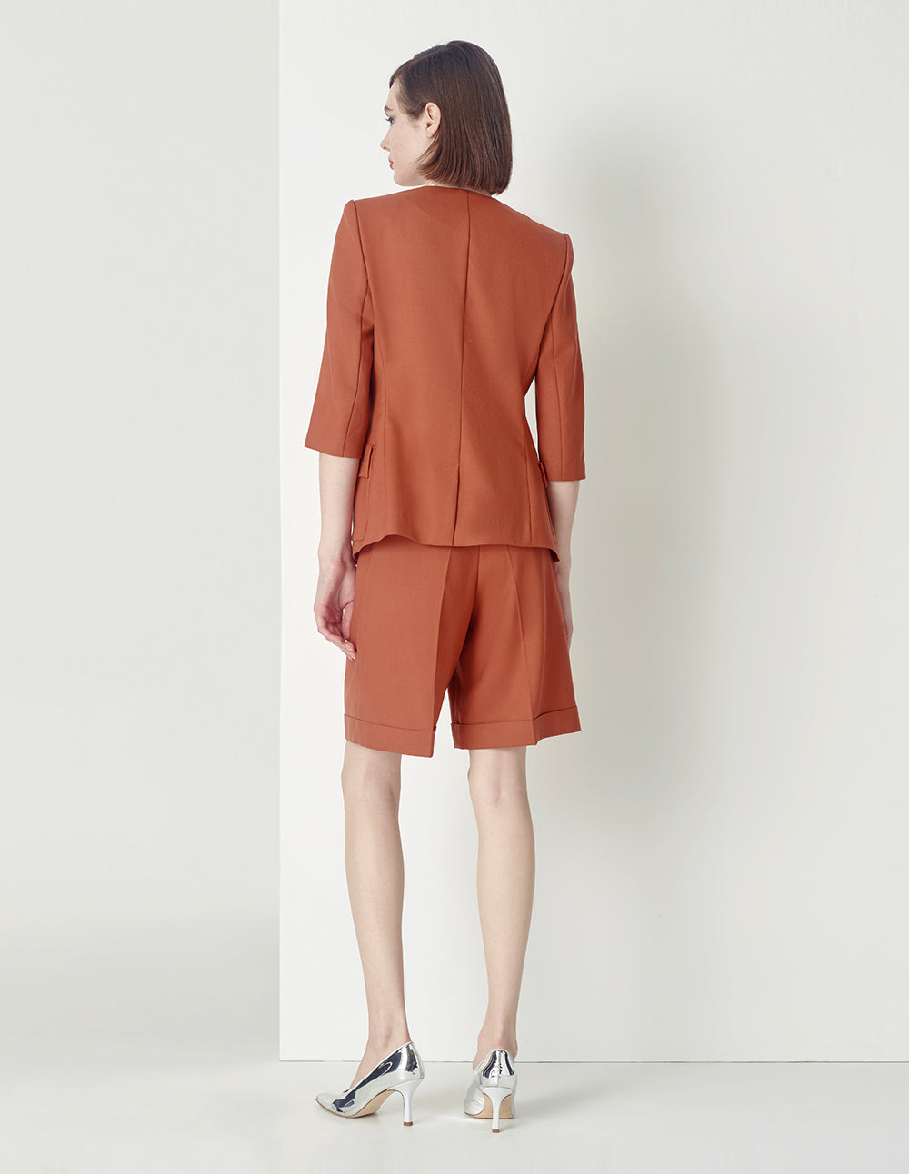 MARYLING Quarter Sleeves Collarless Blazer