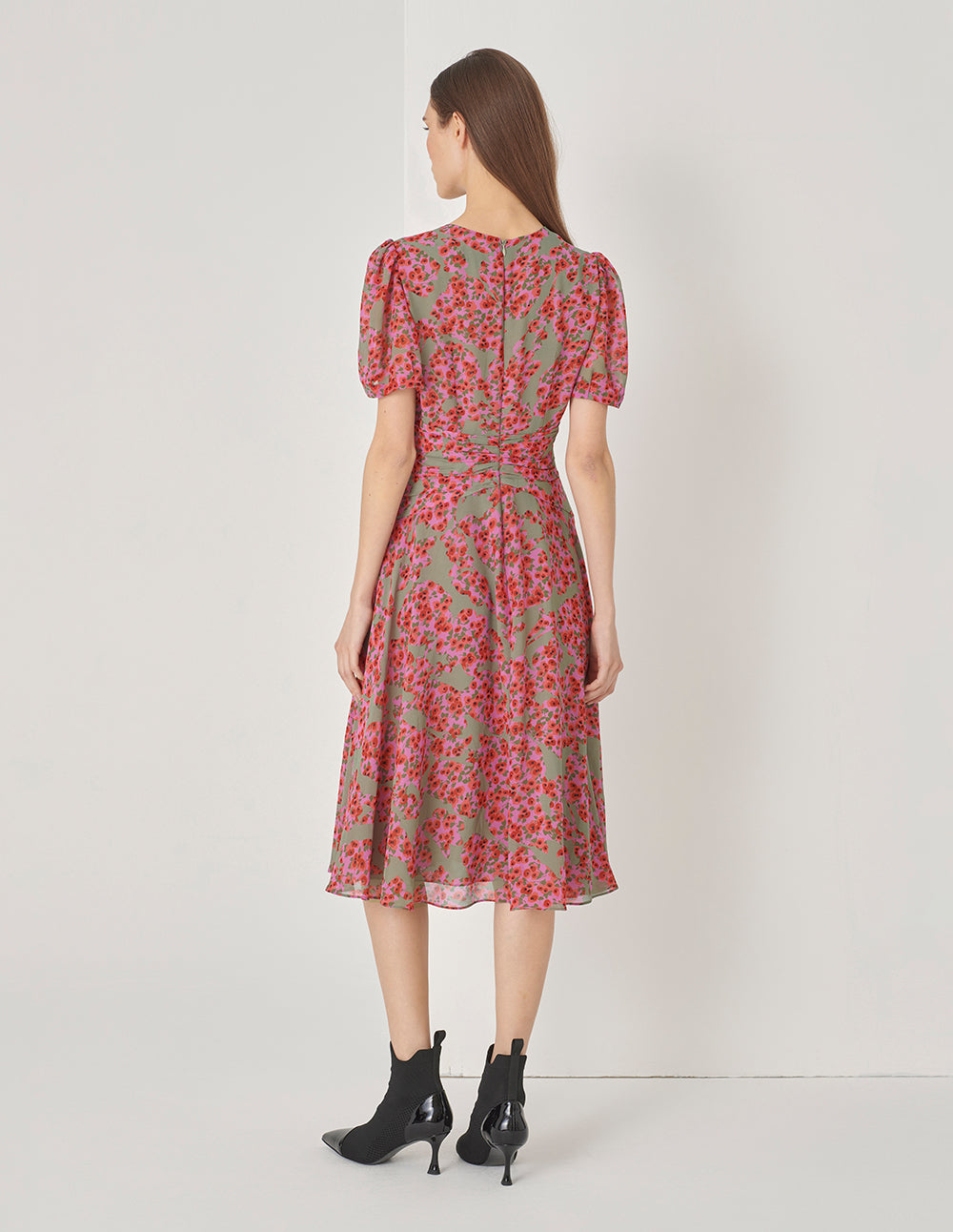 MARYLING V-Neck Bubble Short-Sleeved Dress