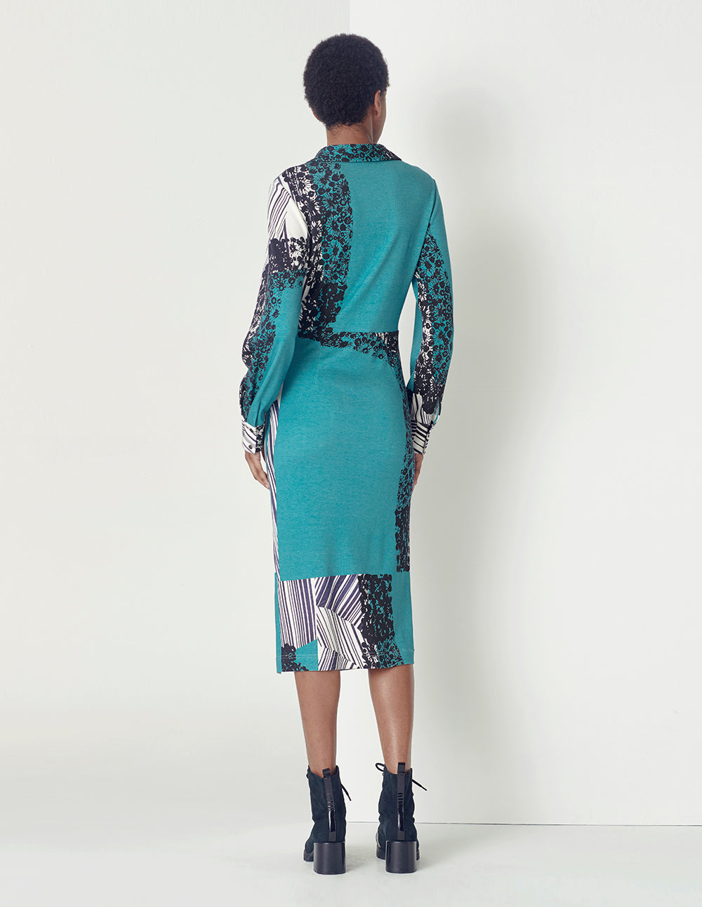 MARYLING Black And White Pattern Dress