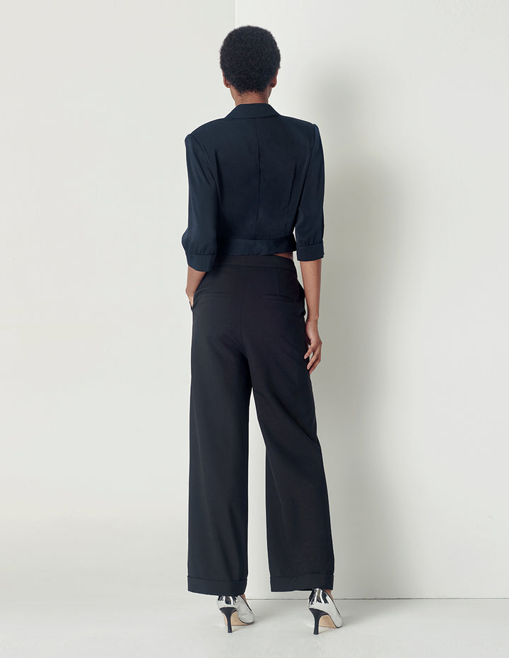MARYLING Peak-Lapel Wrap Top