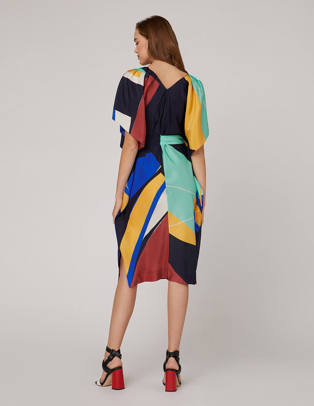 MARYLING V-neck ruffled sleeves dress