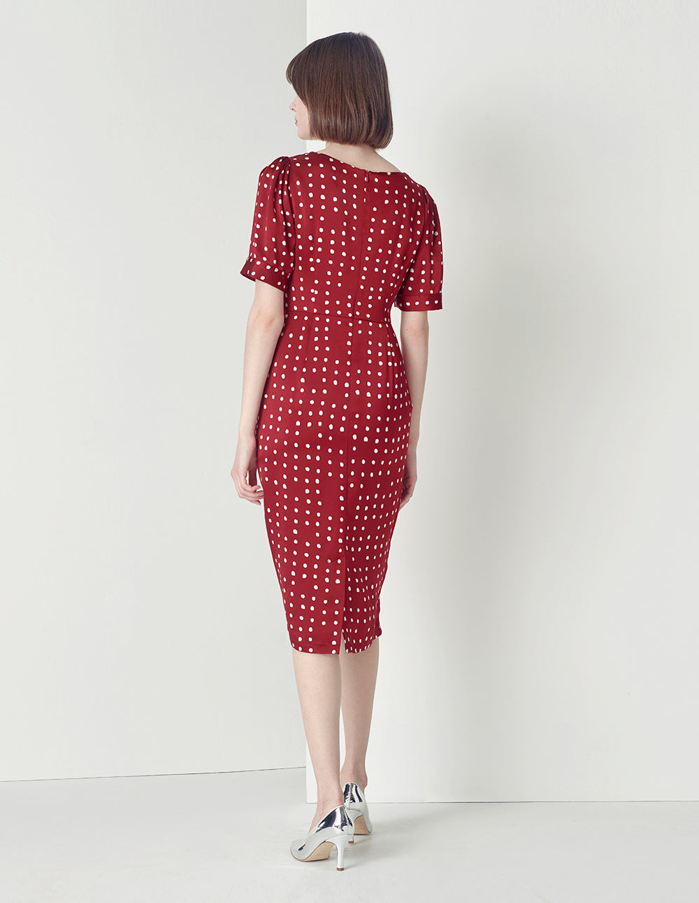 MARYLING V-Neck Polka Dots Print Dress