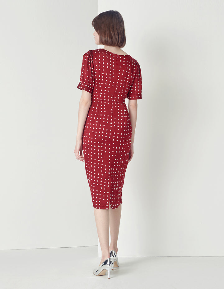 MARYLING V-Neck Polka Dots Print Dress