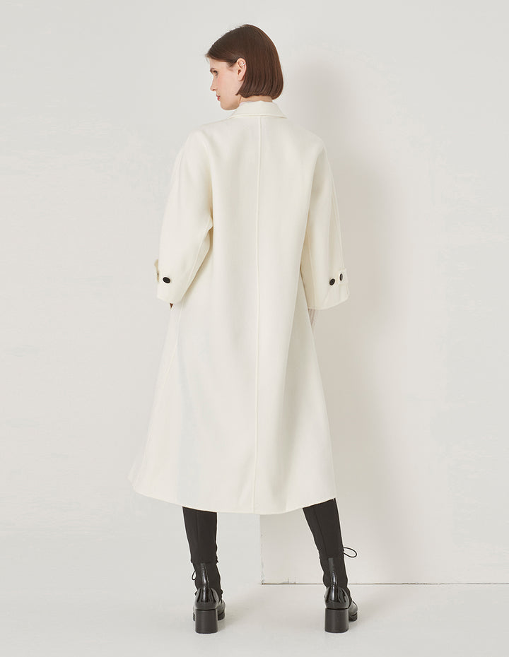 MARYLING Suit Collar Loose Fit Long Coat