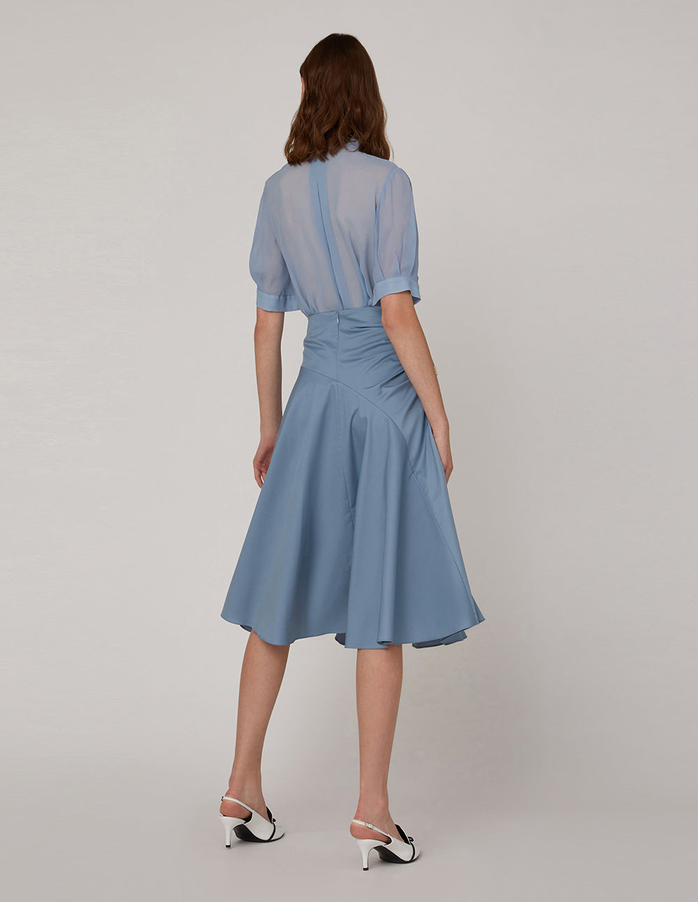 MARYLING Flared pleats umbrella hem skirt