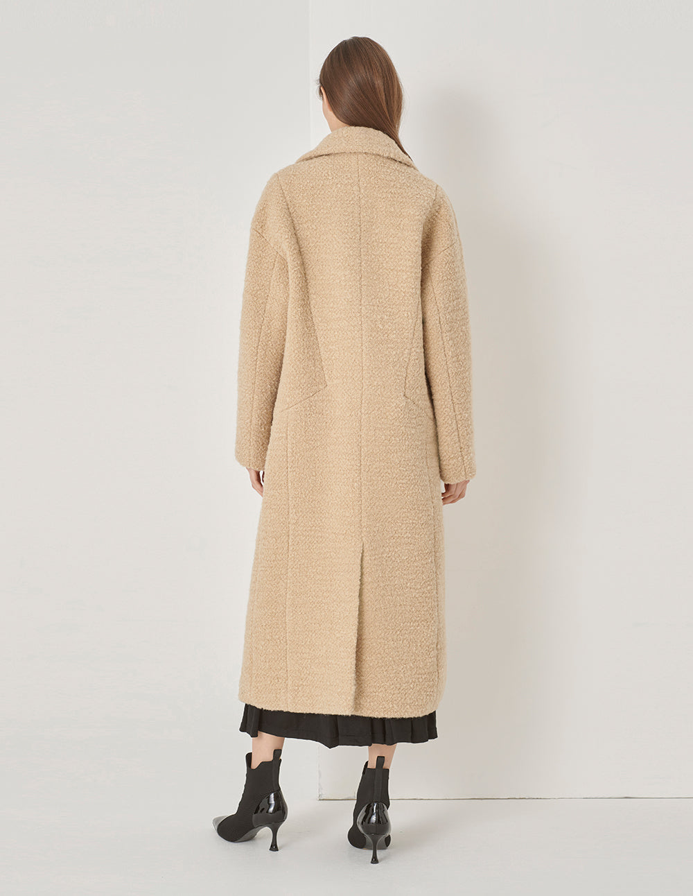 MARYLING Beige Large Lapel Double-Breasted Coat