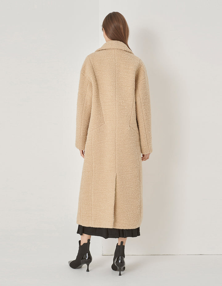 MARYLING Beige Large Lapel Double-Breasted Coat