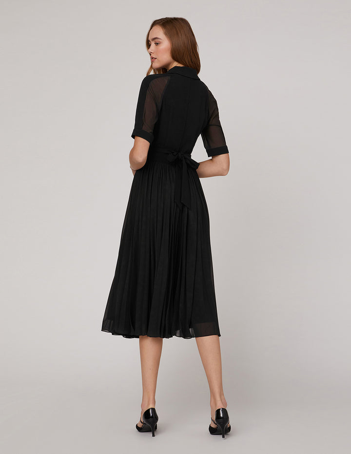 MARYLING Ruffled Suit Collar Dress