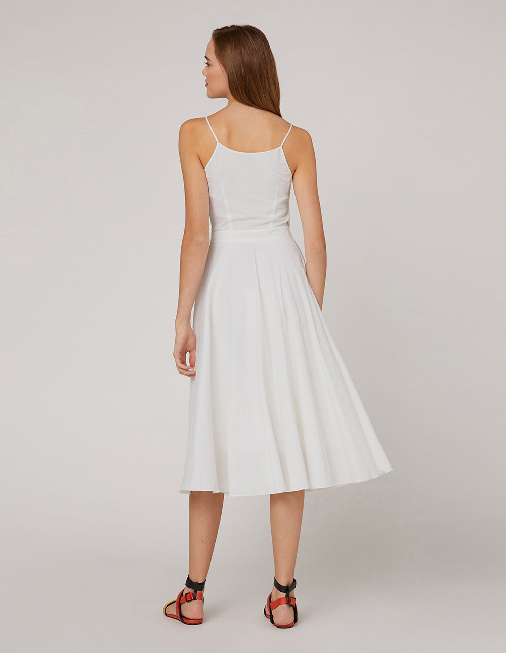 MARYLING Front button knotted slip dress