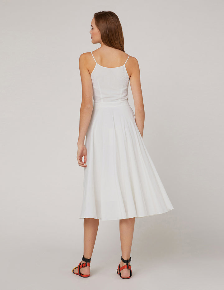 MARYLING Front button knotted slip dress