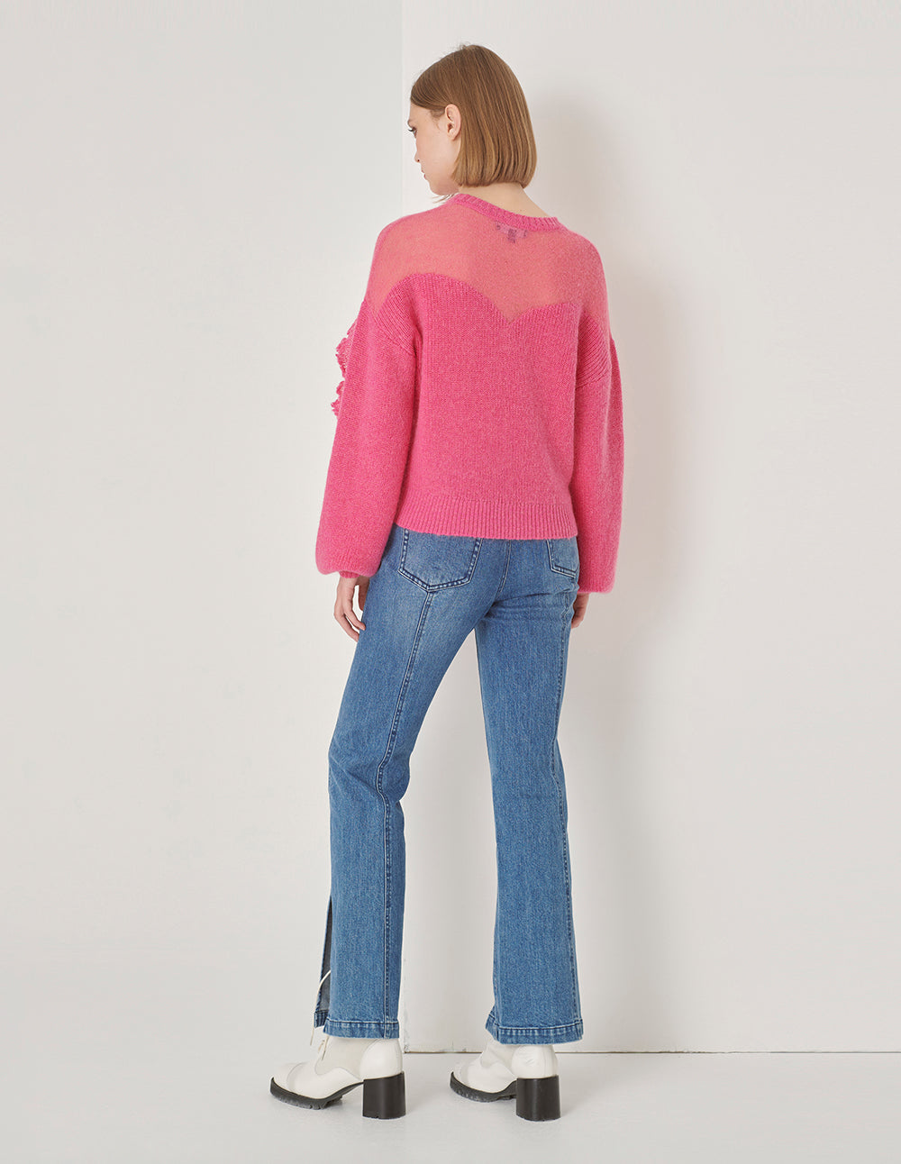 MARYLING Rose Pink Mohair Knitted Jumper
