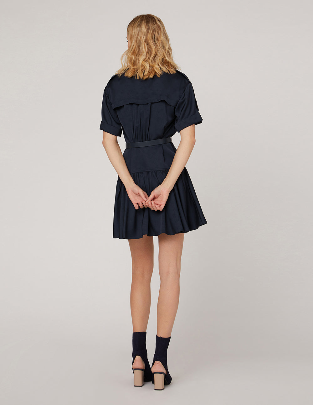 MARYLING Double-breasted wind collar dress