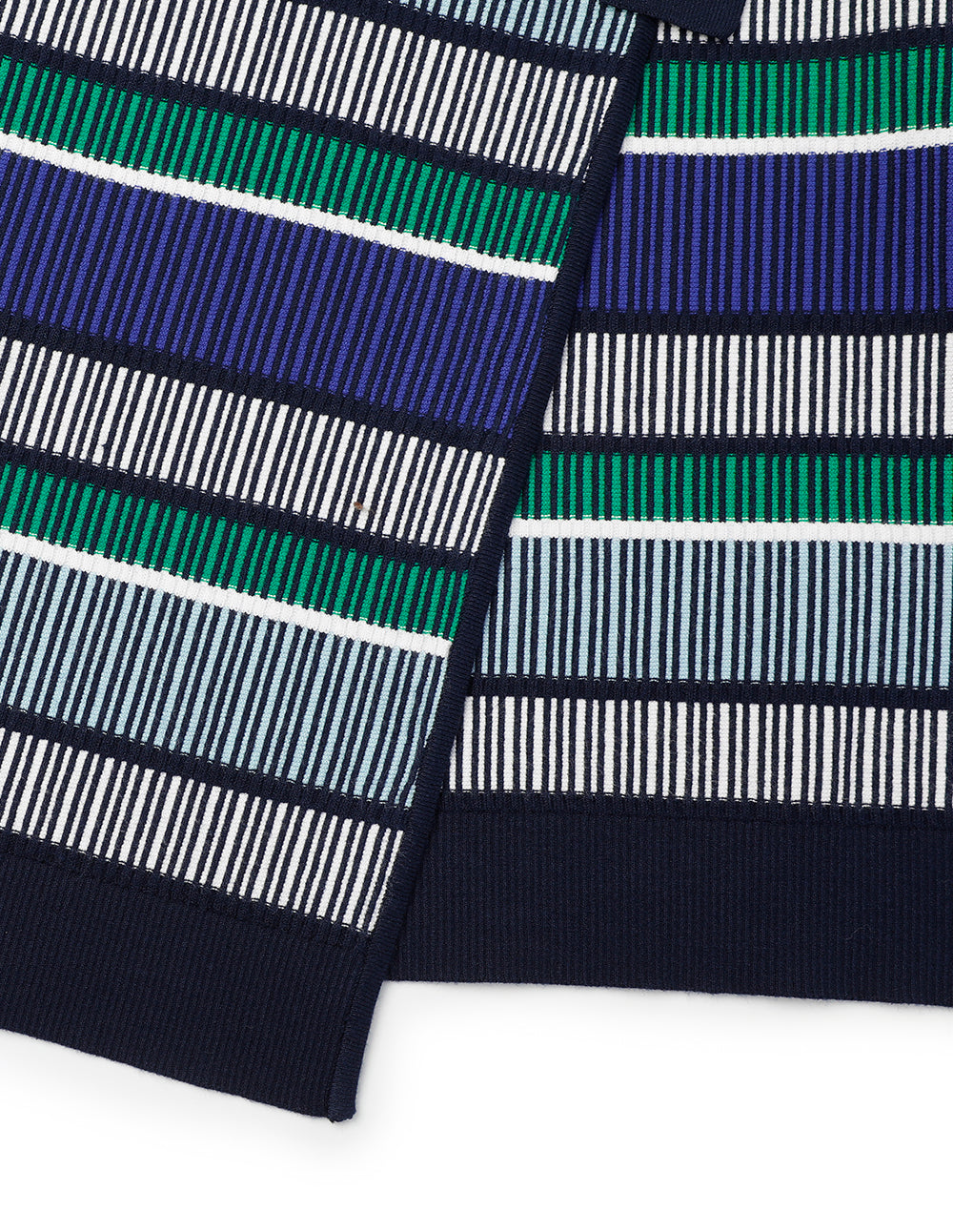 MARYLING Tonal Blue And Green Stripe Knitted Dress