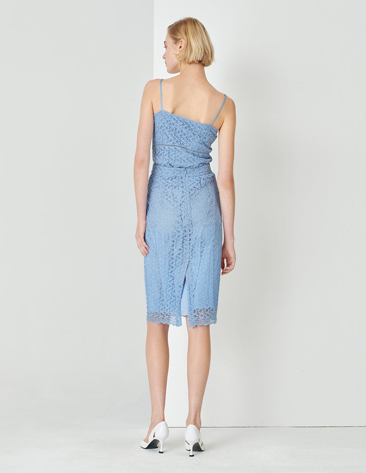 MARYLING Water Wave Blue Lace Suspender Top