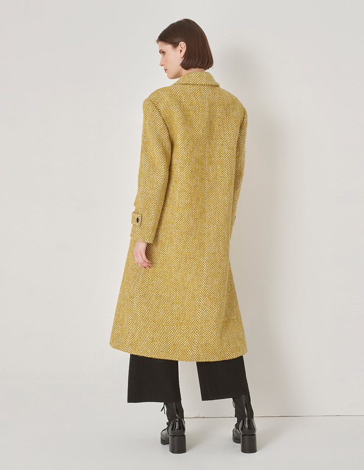 MARYLING Suit Collar Double Breasted Long Coat