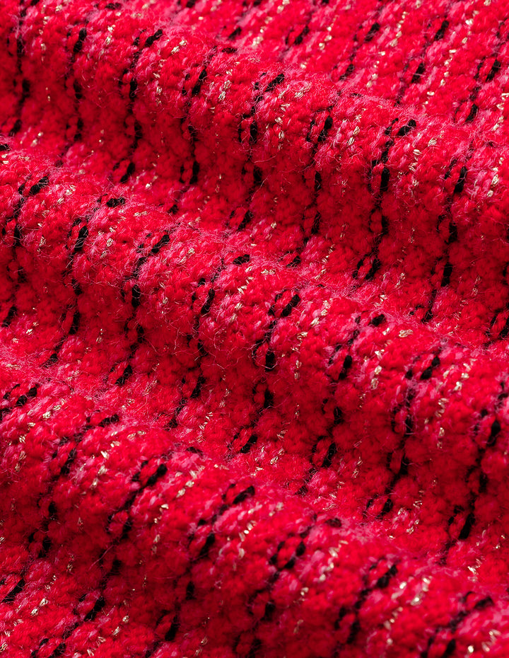 MARYLING Raspberry Plaid Knitted Skirt