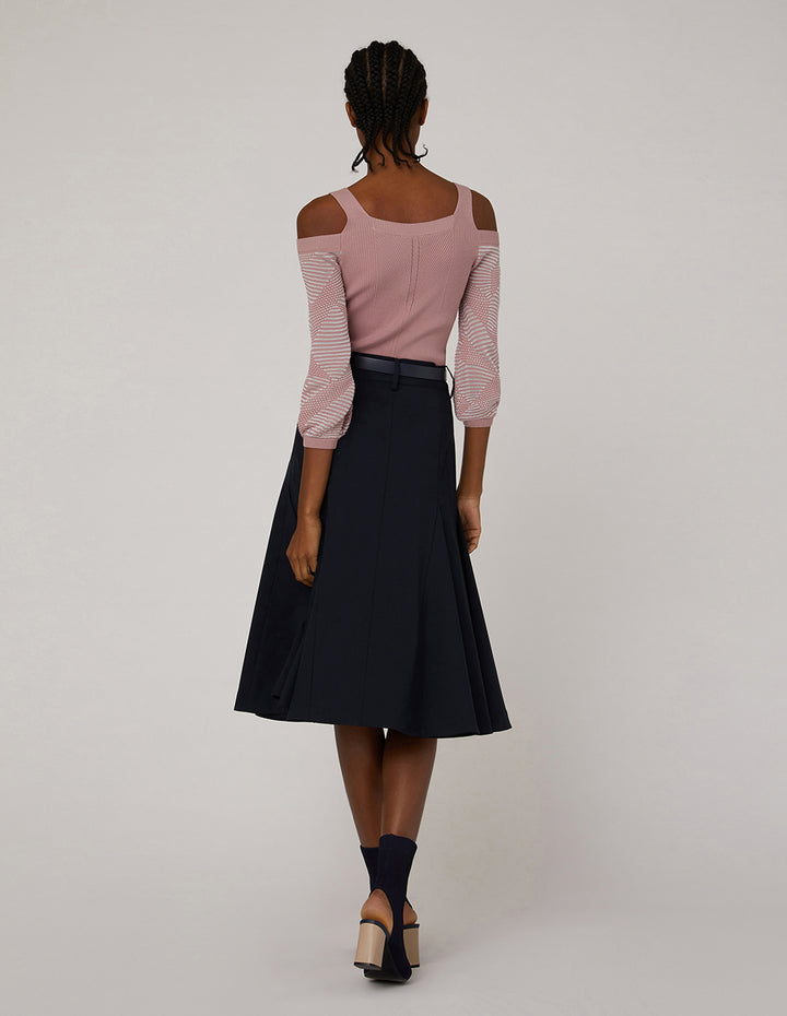 MARYLING V-Neck Off Shoulder Pullover