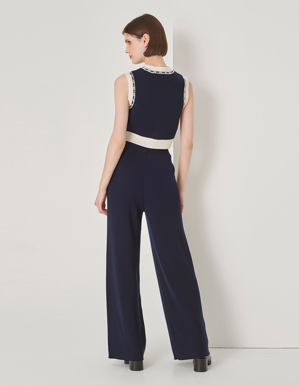 MARYLING Dark Blue Wool Knit Trousers