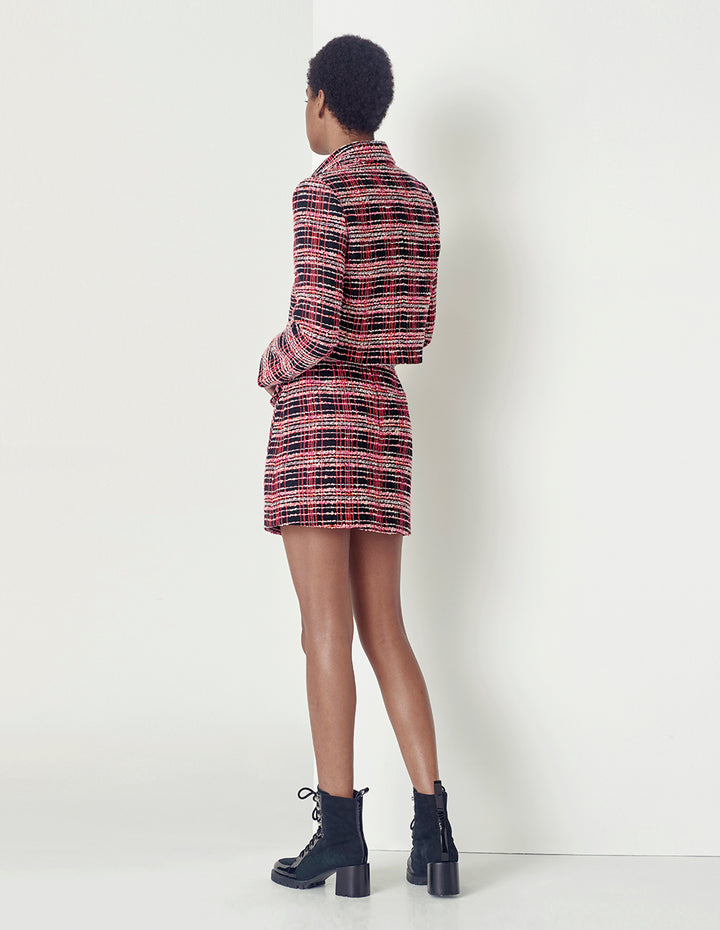 MARYLING black and pink check tweed A skirt