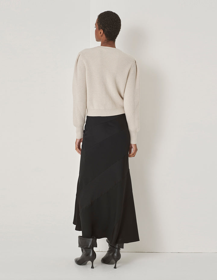 MARYLING Black Patchwork Fishtail Skirt