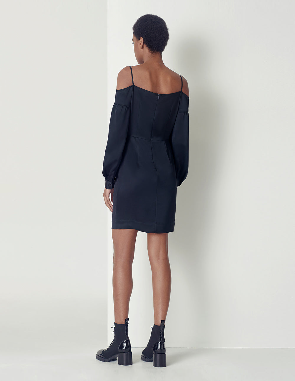 MARYLING Off-Shoulder Long Sleeves Strap Dress