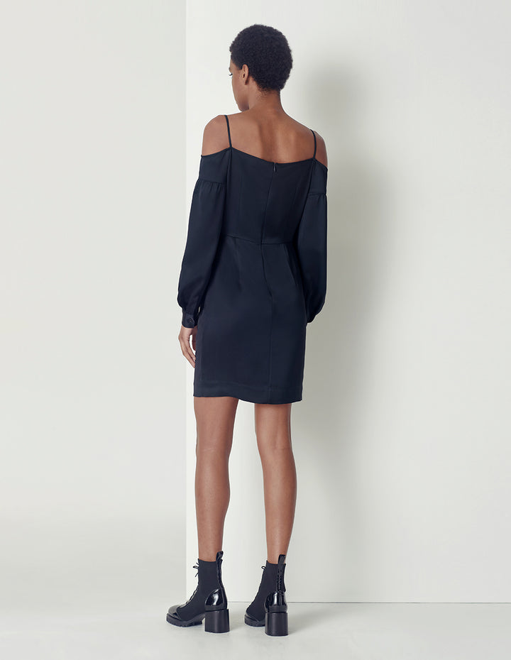 MARYLING Off-Shoulder Long Sleeves Strap Dress