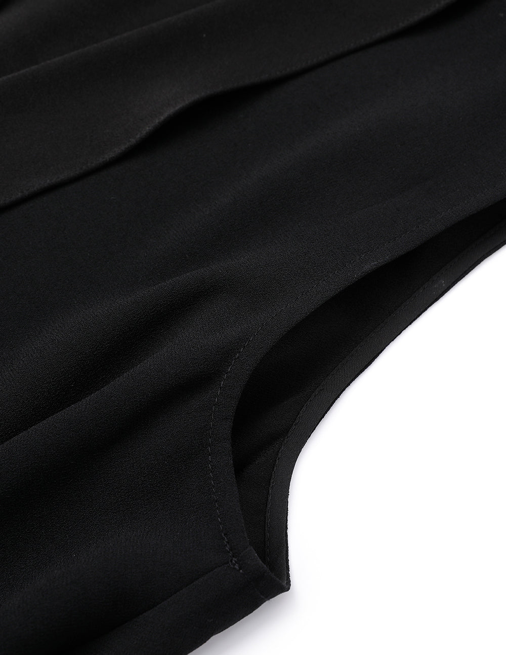 MARYLING Black A-Line Tie-Waist Top