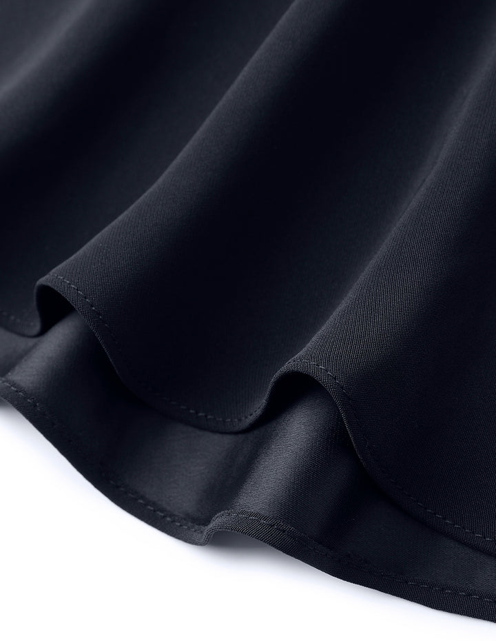 MARYLING Navy Pleated Dress With Blazer Collar