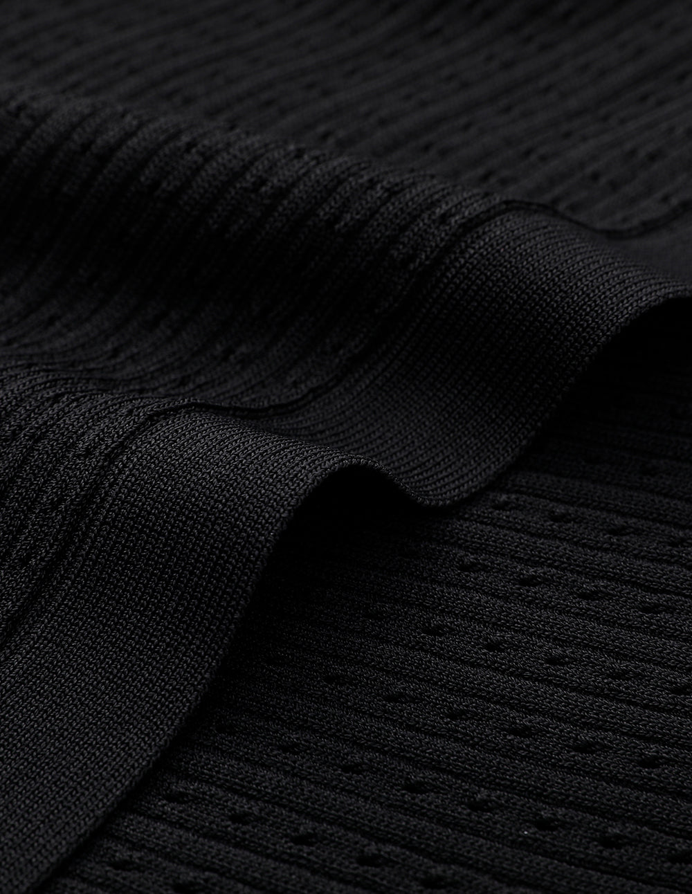 MARYLING Black Lapel Knit Sweater