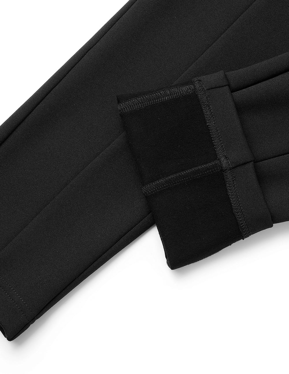 MARYLING Black Stretch Fleece Straight-Leg Trousers