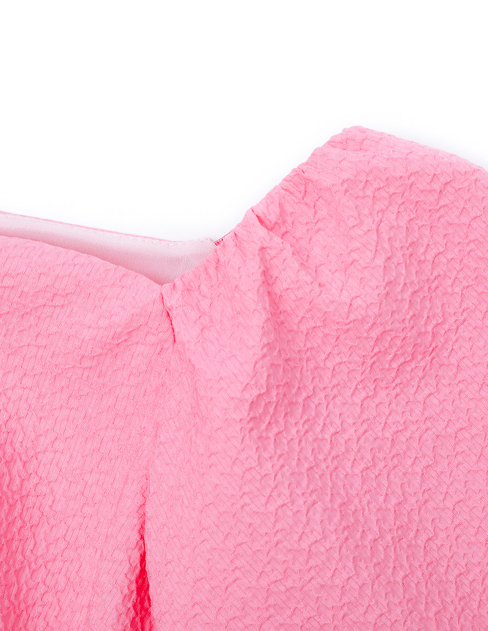 MARYLING Peach Pink One-Collar Puff Shoulder Dress