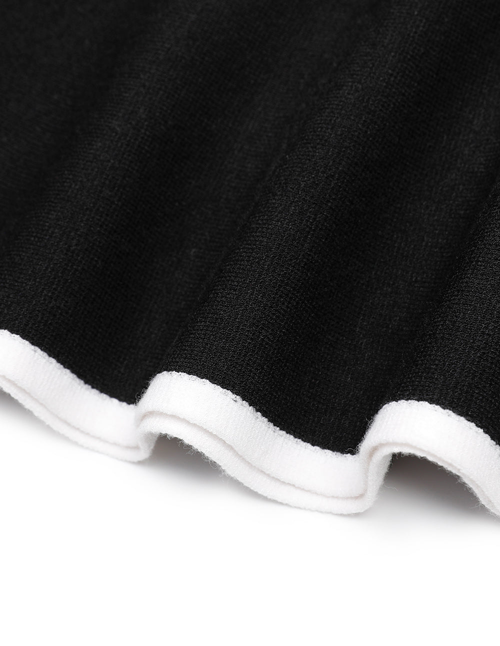 MARYLING Black And White Colour Contrast Knitted Dress