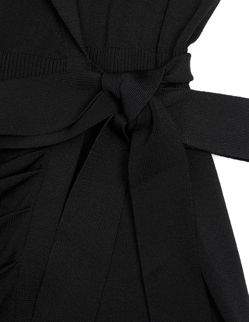 MARYLING Black Suit Collar Knitted Dress