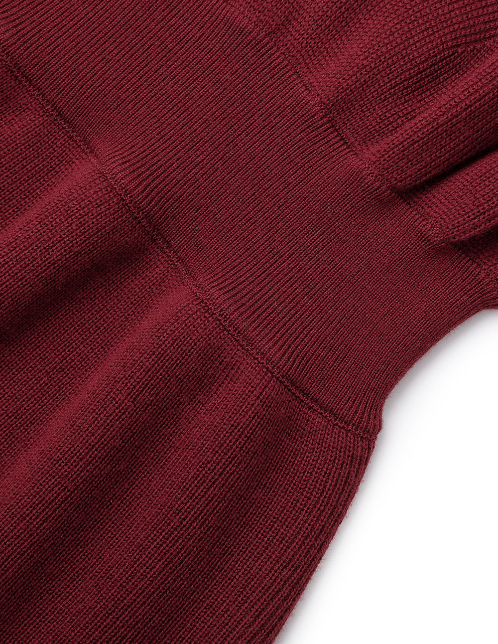 MARYLING Burgundy Red Turtleneck Off-The-Shoulder Long-Sleeve Knitted Dress