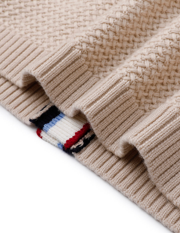 MARYLING Sand Multi-Pocket Stripe Clash Cardigan