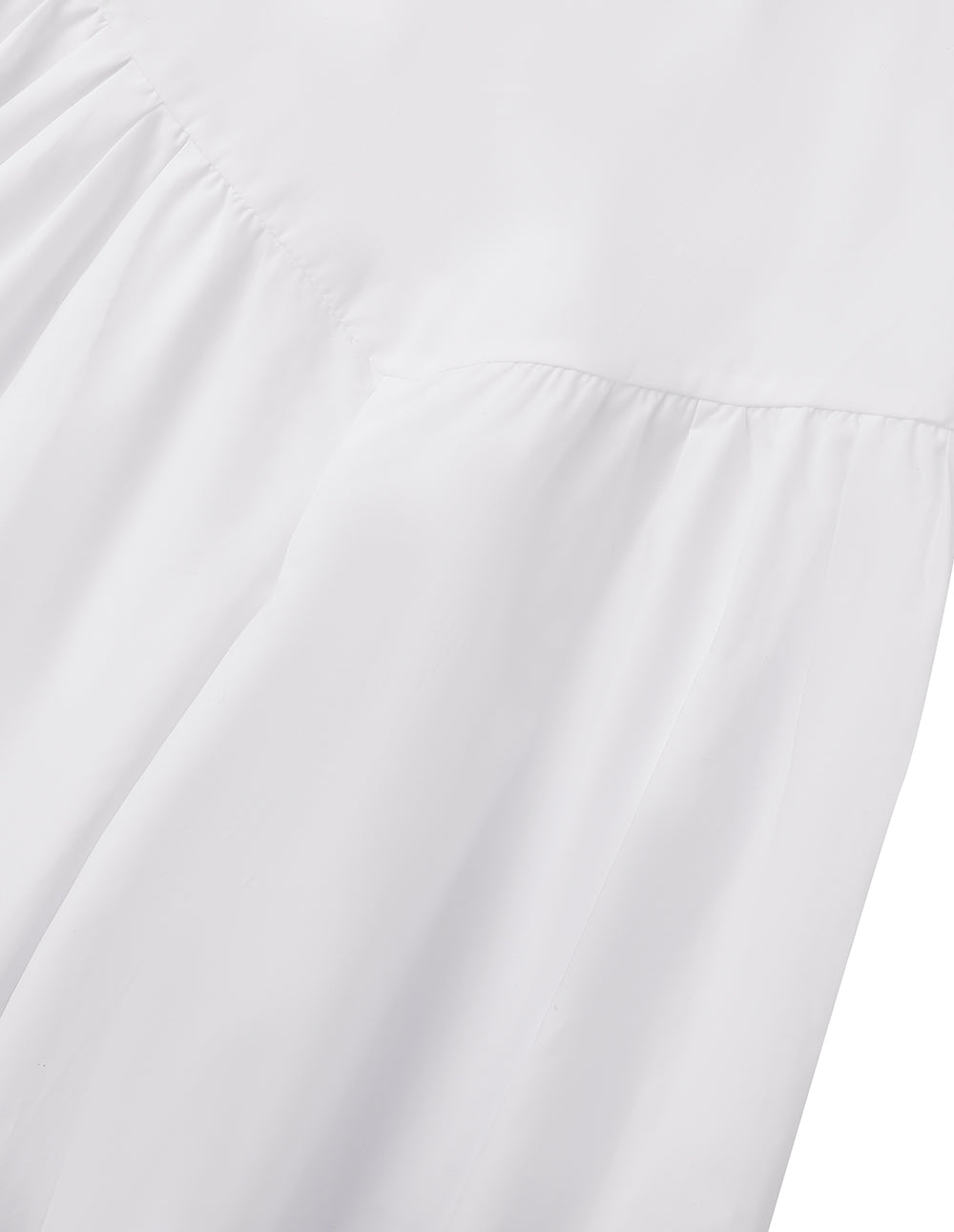 MARYLING A Line Balloon Sleeve Shirt Collar White Shirt