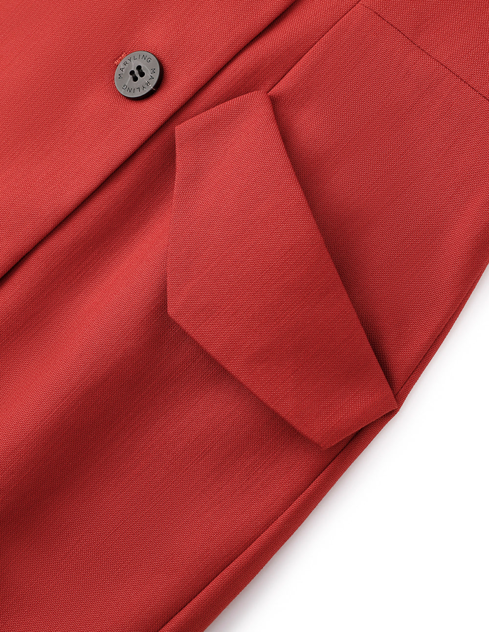 MARYLING Orange Hem V-Shaped Split Design Double-Breasted Suit Skirt