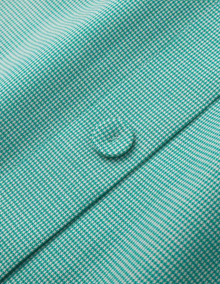 MARYLING Light Green Small Check Houndstooth Button Skirt