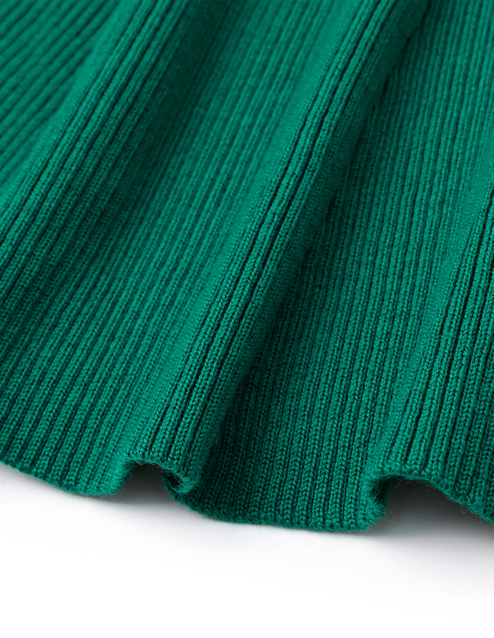 MARYLING Green Half Mock Neck Crossover Mermaid Knit Dress