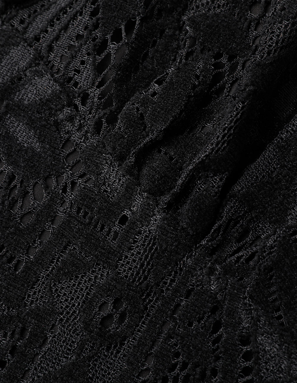 MARYLING Black V-Neck Fitted Lace Bouse